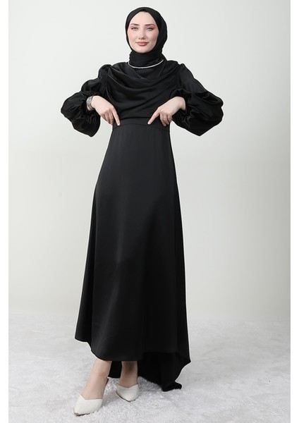 Kuyruklu Degaje Elbise Siyah modelleri