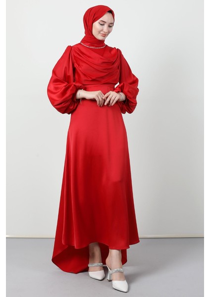 Kuyruklu Degaje Elbise Kırmızı fiyatları