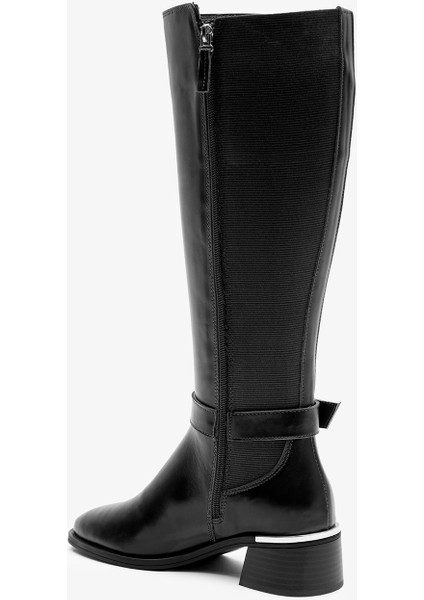 Rixor Siyah Deri Kadın Çizme modelleri