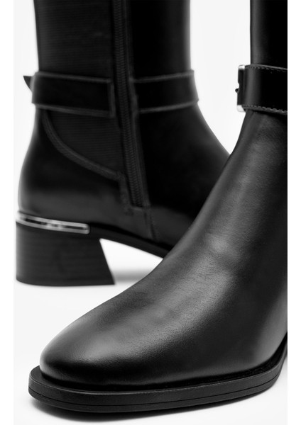 Rixor Siyah Deri Kadın Çizme indirimleri