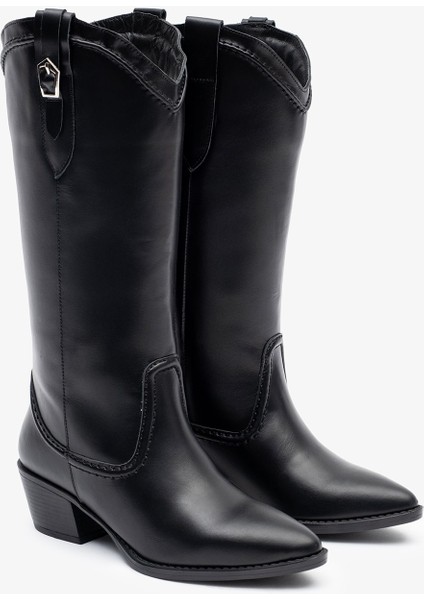 Pamira Siyah Deri Kadın Çizme fırsatları