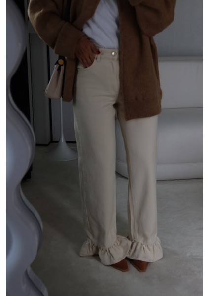 Paçası Fırfırlı Wideleg Jean modelleri