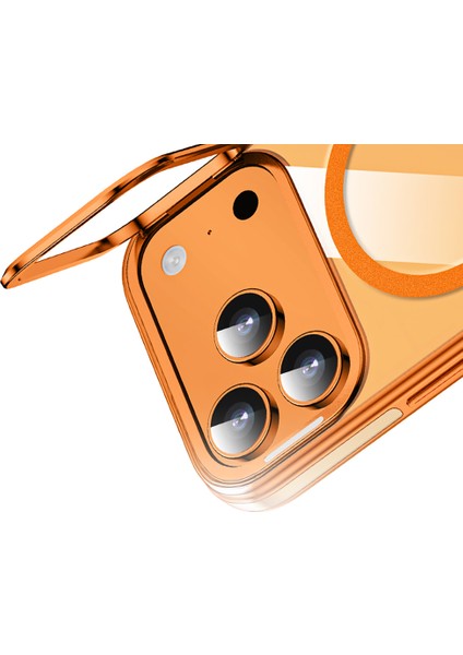 iPhone 17 Pro Uyumlu Kılıf Wlons Magsafeli Renkli Çerçeve Standlı Efsane Kapak Turuncu fiyatları