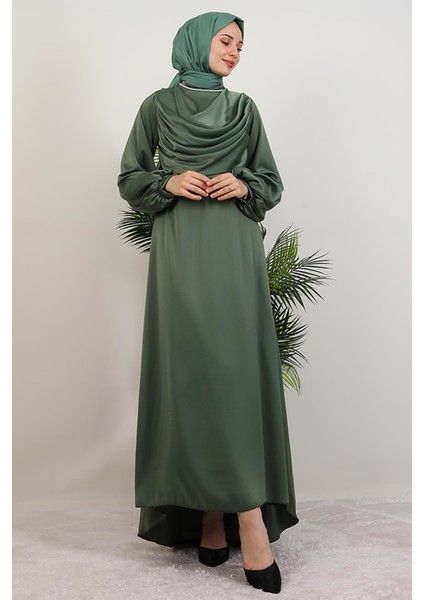 Kuyruklu Degaje Elbise Soft Yeşil fiyatları