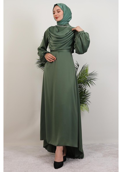 Kuyruklu Degaje Elbise Soft Yeşil fırsatları