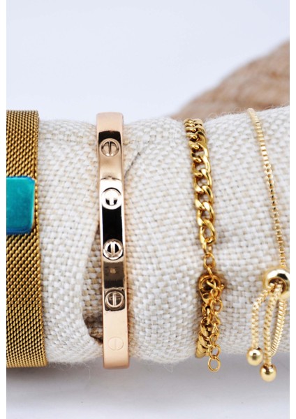 Altın Renk Isimli Bileklikli Kombin Hediyelik Genç Kız Kadın Kol Saati SU-1236 modelleri