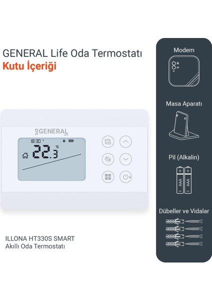 Life Illona HT330S RF Smart Kablosuz Akıllı Tuya Oda Termostatı modelleri