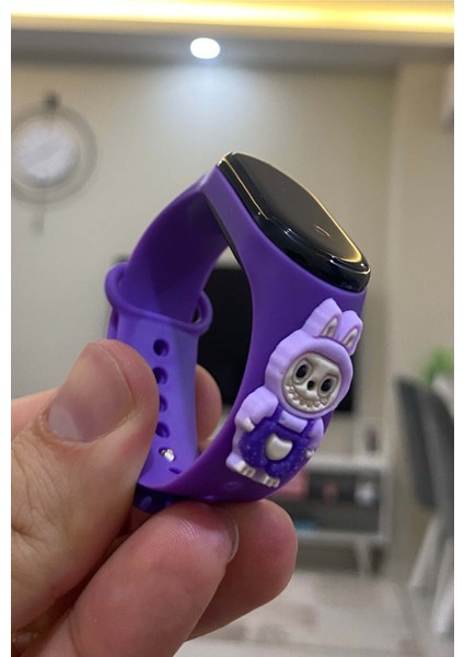 Labubu Figürlü Çocuk LED Saat Mor Renk Dokunmatik (Akıllı Saat Değildir) SU-1239