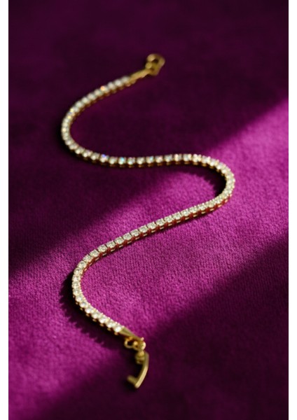 Su Yolu Model Çelik Kadın Bileklik – Altın Renk, Taşlı Şık Tasarım fiyatları