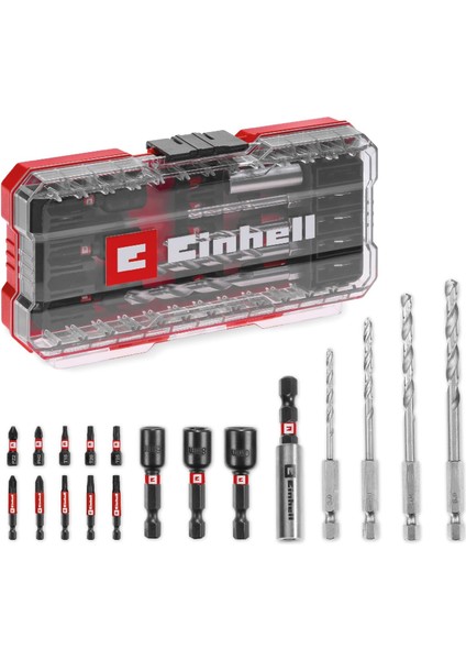 Orijinal Einhell S-Case 18-Parça Darbeye Dayanıklı Vidalama Uç Seti (25 mm Bits, 50 mm Bits, 60 mm U