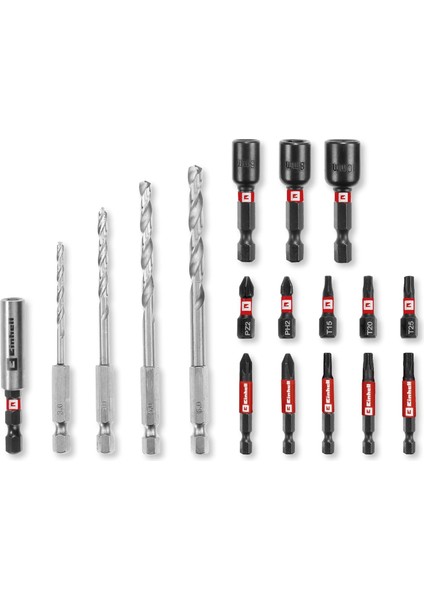 Orijinal Einhell S-Case 18-Parça Darbeye Dayanıklı Vidalama Uç Seti (25 mm Bits, 50 mm Bits, 60 mm U fiyatları