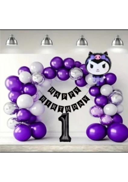 Kuromi Doğum Günü Partisi Konsepti - Kraft Banner - Yaş Günü