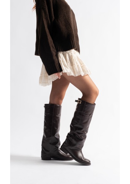 Vestro Kahverengi Deri Kadın Çizme fiyatları