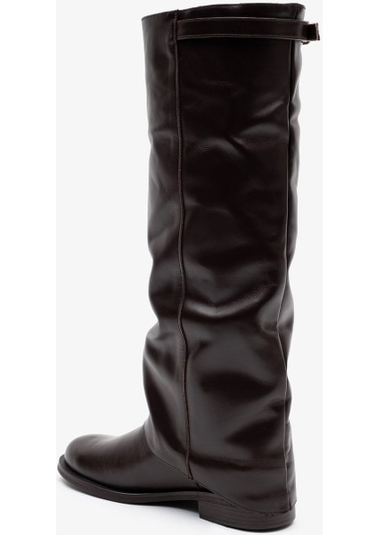 Vestro Kahverengi Deri Kadın Çizme modelleri