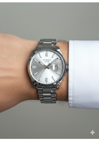 Jg. Polo Club Erkek Kol Saati Gümüş Renk, Gümüş Kadran - Şık Metal Kordon, 2 Yıl Garantili modelleri