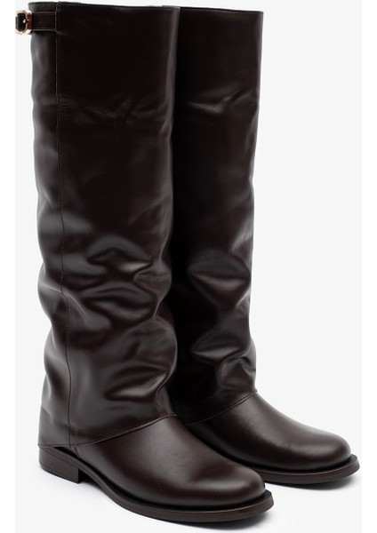 Vestro Kahverengi Deri Kadın Çizme fırsatları