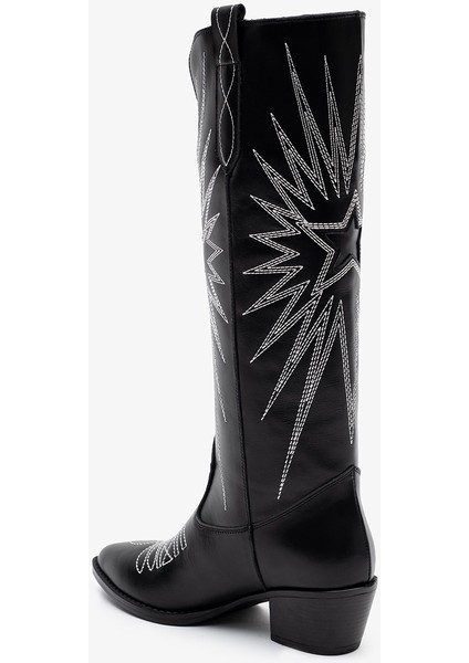 Frea Siyah Deri Kadın Çizme modelleri