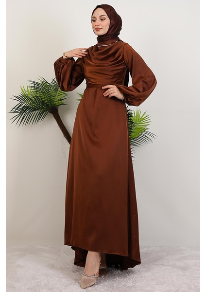 Kuyruklu Degaje Elbise Kahve fırsatları