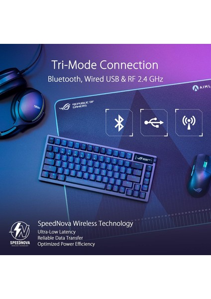 Rog Azoth Rog Nx Red Switch Kablosuz Mekanik Gaming Klavye modelleri