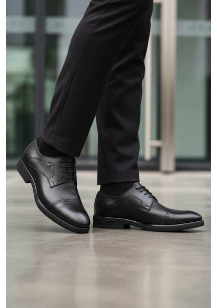Siyah Hakiki Deri Bağcıklı Erkek Klasik Ayakkabı 3255 M modelleri