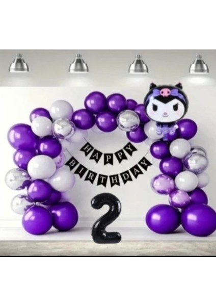 Kuromi Doğum Günü Partisi Konsepti - Kraft Banner - Yaş Günü