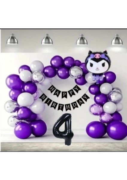 Kuromi Doğum Günü Partisi Konsepti - Kraft Banner - Yaş Günü