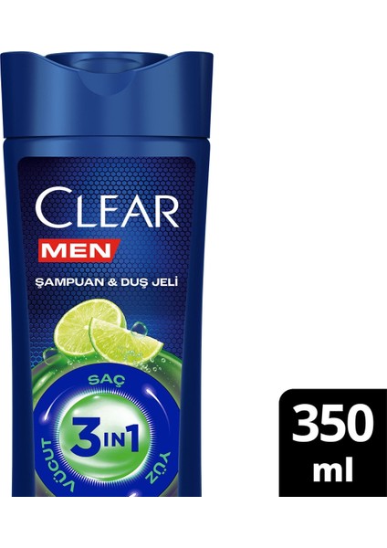 Men 3ın1 Şampuan & Duş Jelı Yağlanma Karşıtı Lıme Özü 350 ml