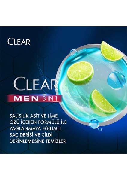 Men 3ın1 Şampuan & Duş Jelı Yağlanma Karşıtı Lıme Özü 350 ml fırsatları