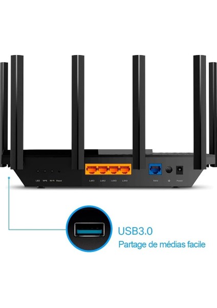 Archer AX73, AX5400 Çift Bant Gigabit Wi-Fi 6 Router, Fiber Destekli, 4×gbps Lan Portlarılar modelleri