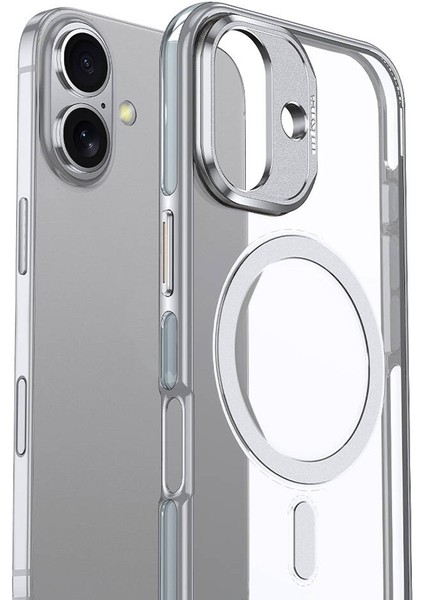iPhone 16 Uyumlu Kılıf Wlons Magsafeli Renkli Çerçeve Standlı Efsane Kapak Gri fiyatları