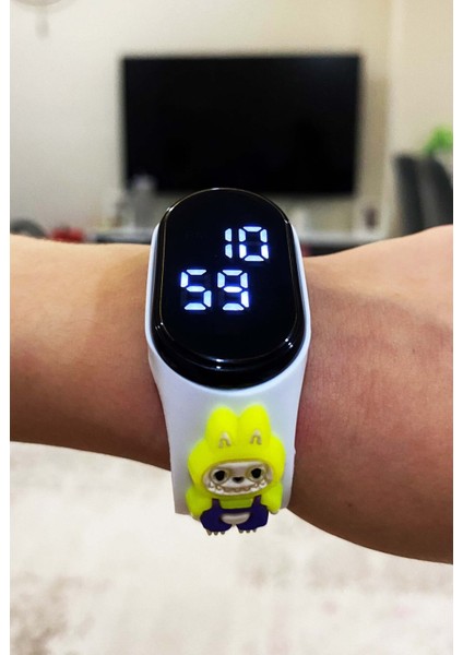 Labubu Figürlü Beyaz Renk Çocuk LED Kol Saati Dokunmatik (Akıllı Saat Değildir) SU-1238