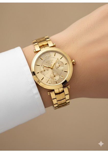 Jg. Polo Club Kadın Kol Saati Altın Renk, Altın Kadran - Şık Metal Kordon, 2 Yıl Garantili modelleri