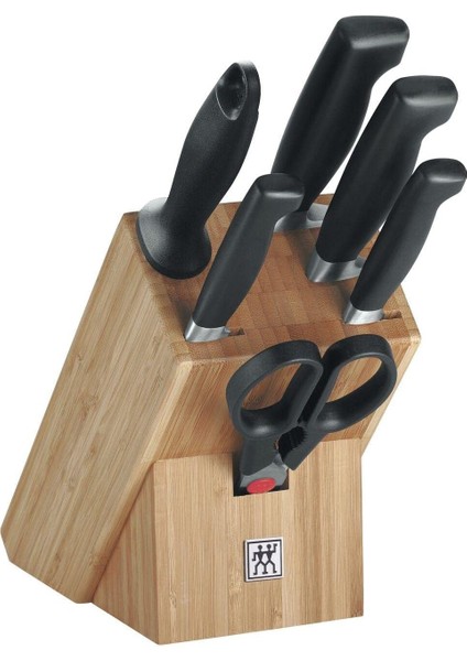 Four Star Blok Bıçak Seti, Paslanmaz Çelik, Manyetik Bıçak Bloklu, Gümüş