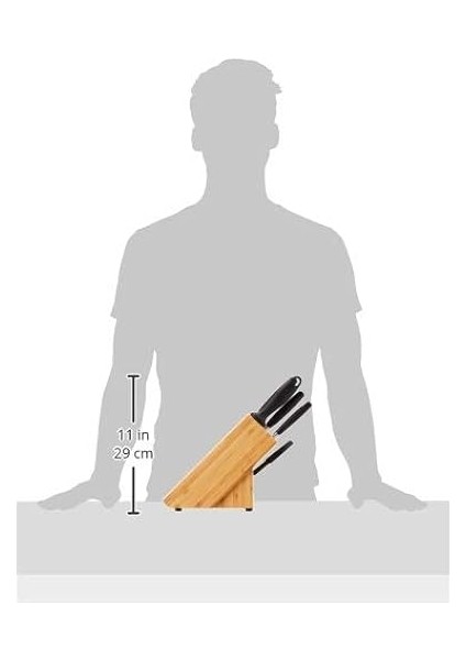 Four Star Blok Bıçak Seti, Paslanmaz Çelik, Manyetik Bıçak Bloklu, Gümüş modelleri