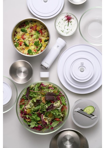 Fresh & Save Bowls Vakumlu Saklama Kabı, L, 24 Santimetre, Paslanmaz Çelik, Metalik Gri fırsatları