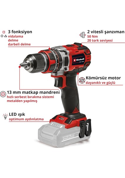 Profesyonel Akülü Darbeli Vidalama Tp-Cd 18/50 Li-I Bl Solo Power X-Change (18V, Kömürsüz, 5 fırsatları