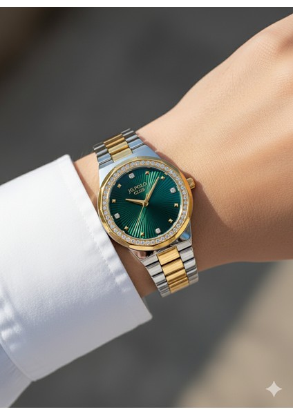 Jg. Polo Club Kadın Kol Saati Altın Renk, Yeşil Kadran - Şık Metal Kordon, 2 Yıl Garantili modelleri