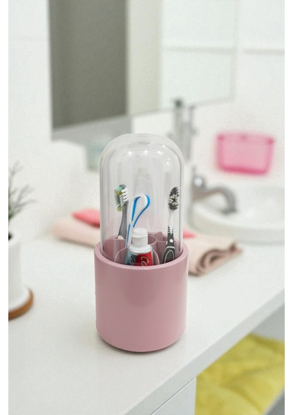 Makyaj Fırçası ve Kozmetik Düzenleyici Şeffaf Kapaklı Hijyenik Organizer fırsatları