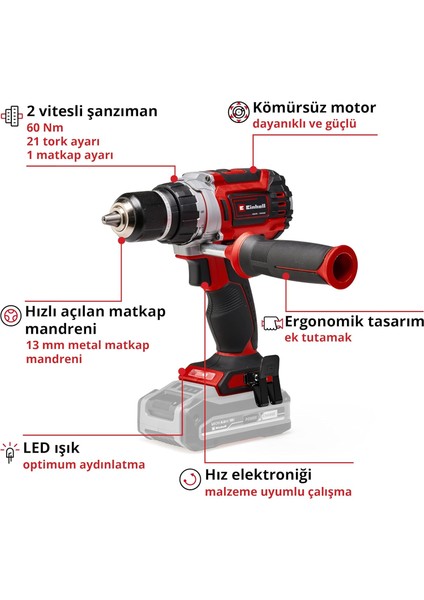 Professional Akülü Vidalama Tp-Cd 18/60 Li Bl - Solo Power X-Change (Li-Ion, 18 V, Kömürsüz modelleri
