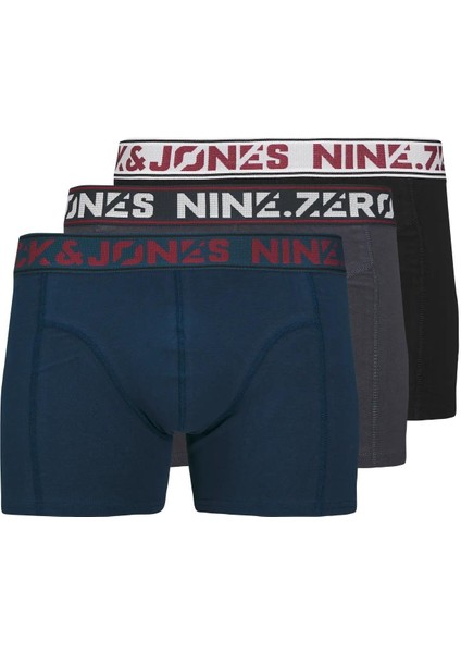 Jaccolton Erkek 3 Lü Set Laci Gri Siyah Boxer 12282063