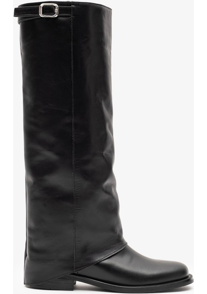 Vestro Siyah Deri Kadın Çizme