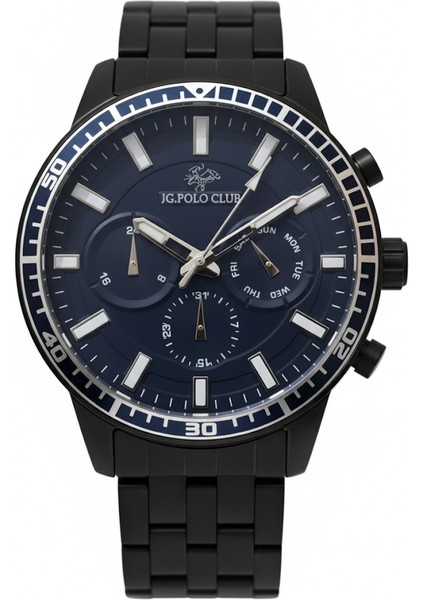 Erkek Kol Saati Siyah Renk, Mavi Kadran - Şık Metal Kordon, 2 Yıl Garantili