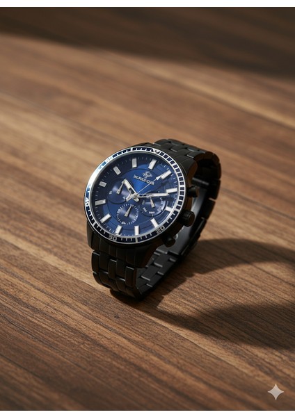 Erkek Kol Saati Siyah Renk, Mavi Kadran - Şık Metal Kordon, 2 Yıl Garantili fiyatları