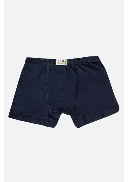 Erkek Çocuk Düz Pamuklu Likralı Lacivert Boxer 6'lı Paket fiyatları