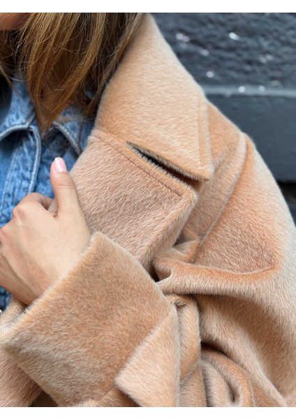 Valencia Kuşaklı Kışlık Kaban Kadın Camel modelleri