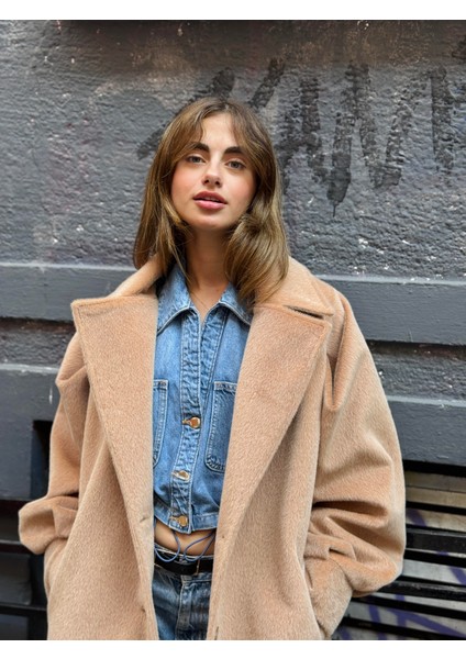 Valencia Kuşaklı Kışlık Kaban Kadın Camel