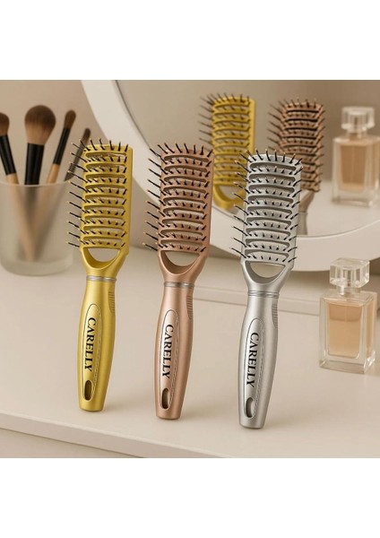 Bronz Rengi Saç Tarağı Plastik Saç Koparmayan Tarak Yumuşak Tarak Saç Fırçası Saç Fırça 21,5 cm fiyatları
