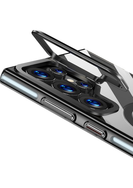 Samsung Galaxy S25 Ultra Uyumlu Kılıf Wlons Magsafeli Renkli Çerçeve Standlı Efsane Kapak Siyah fiyatları