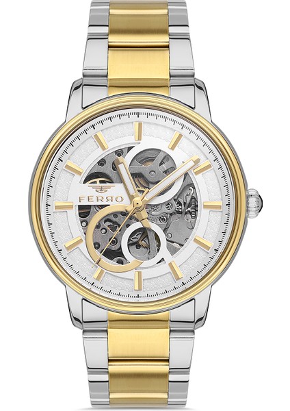 Gold Gümüş Çelik Kordon Erkek Kol Saati LF31399A-D