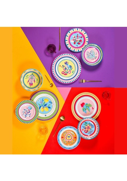 Mamma Mia Göz Desenli Tabak 22 cm modelleri